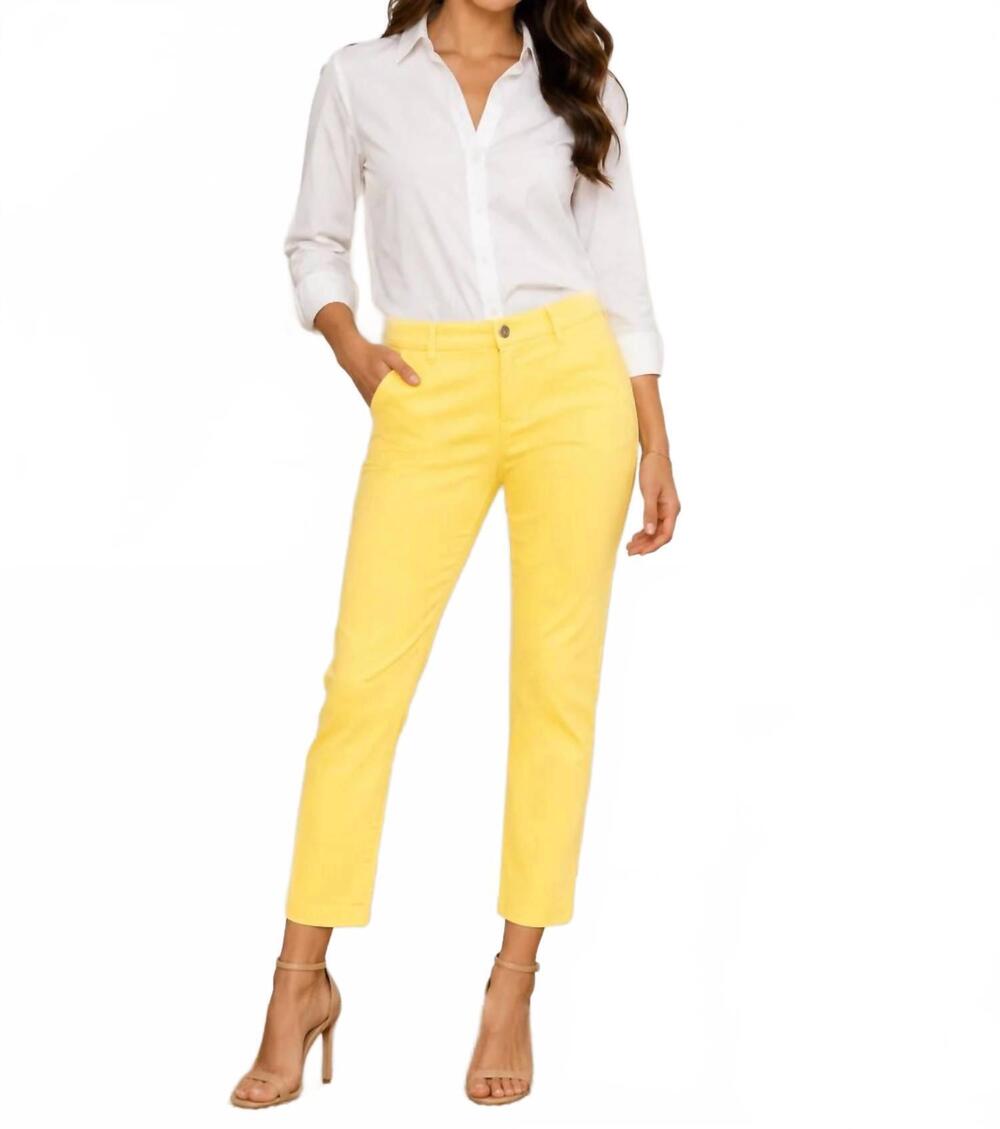 NEW BRAX mara ankle cropped trouser in yellow